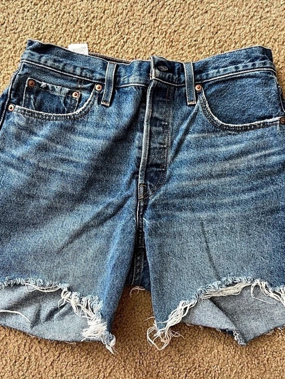 Levi's 501 Mid-Thigh Shorts Jean Shorts Blue Waist 28